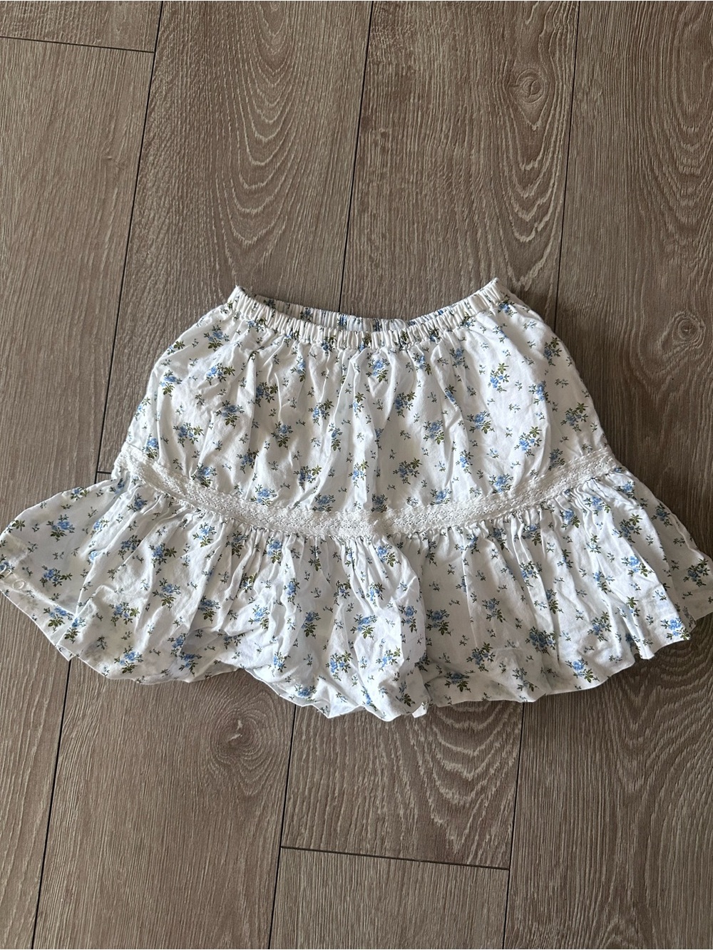 Polo by Ralph Lauren White Skirt with Blue Floral Print